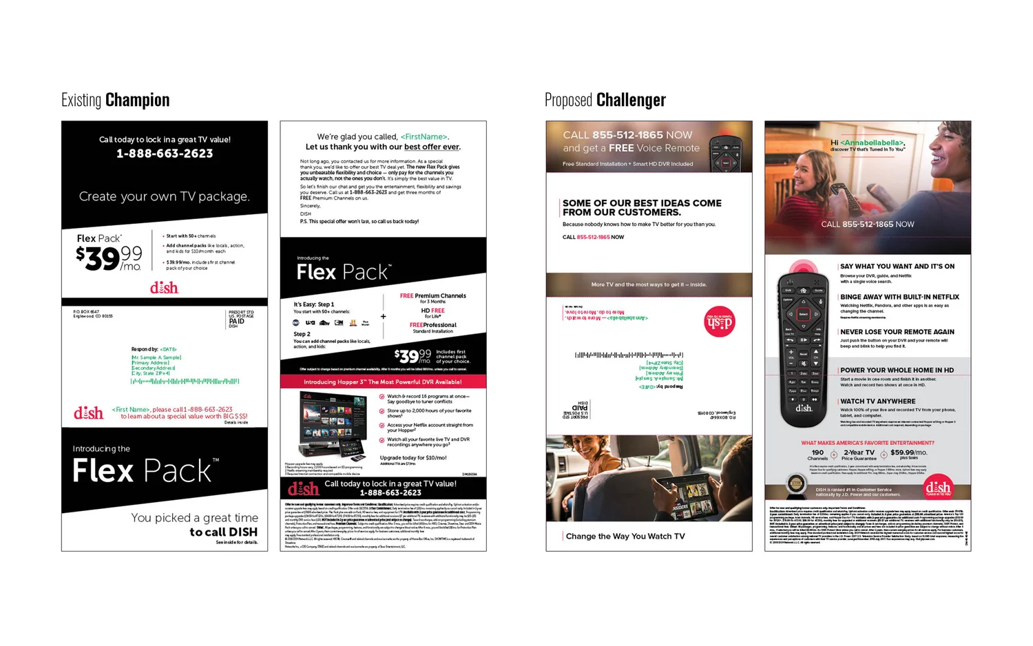 dish direct mail redesign featuring lifestyle photography